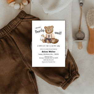 Bearly Wait Football Sport Junge Baby Shower  Einladung
