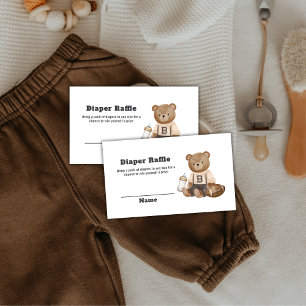 Bearly Wait Football Windel-Raffel Baby Shower Begleitkarte