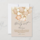 Bearly Wait Gender Neutral Baby Shower    Dankeskarte (Vorderseite)