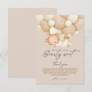 Bearly Wait geschlechtsneutrale Babyparty    Dankeskarte