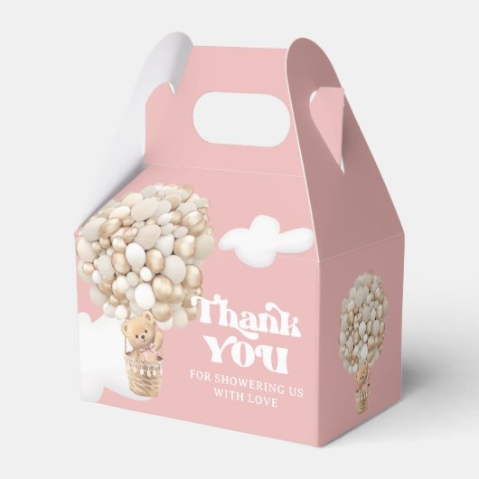 Bearly Wait Girl Bear Balloon Baby Dusche Geschenkschachtel (Vorderseite)