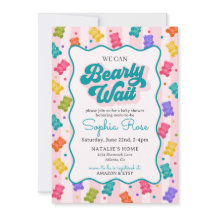 Bearly Wait Gummibärchen Baby Shower Einladung