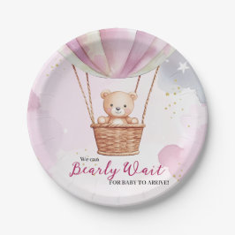 Bearly Wait Hot Air Ballon Babydusche Pappteller