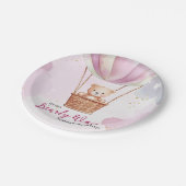 Bearly Wait Hot Air Ballon Babydusche Pappteller (Schrägansicht)