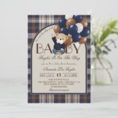 Bearly Wait Luxury Vintage Baby Shower Einladung (Stehend Vorderseite)