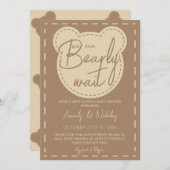 Bearly Wait Moderne Niedlich Boy Girl Baby Dusche Einladung (Vorne/Hinten)