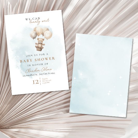 Bearly Wait Neutral Baby Shower Einladung