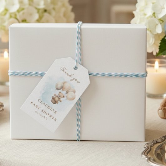 Bearly Wait Neutral Baby Shower Geschenkanhänger