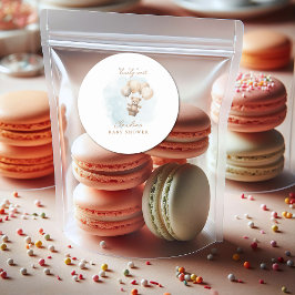 Bearly Wait Neutral Baby Shower Runder Aufkleber