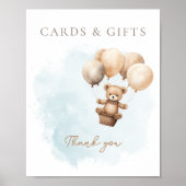 Bearly Wait Neutral Baby Shower Tabletop Sign Poster (Vorne)