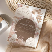 Bearly Wait Neutral Boho Teddy Bear Thank You Dankeskarte