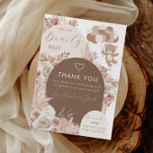 Bearly Wait Neutral Boho Teddy Bear Thank You Dankeskarte