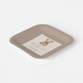Bearly Wait Neutral Simple Baby Shower Pappteller (Gewinkelt)