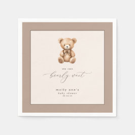 Bearly Wait Neutral Simple Baby Shower Serviette