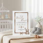 Bearly Wait Neutral Teddy Baby Shower Invitation Einladung