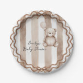 Bearly Wait Neutral Teddy Baby Shower Pappteller (Vorderseite)