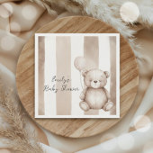 Bearly Wait Neutral Teddy Baby Shower Serviette