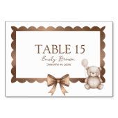 Bearly Wait Neutral Teddy Baby Shower Tischnummer (Vorderseite)