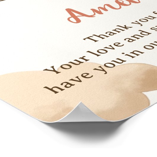 Bearly Wait Neutral Teddy Bären Balloon Baby Showe Poster (Ecke)