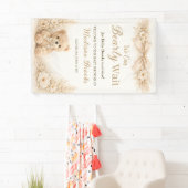Bearly Wait Neutral Teddy Bear Baby Shower Boho Banner (Insitu)