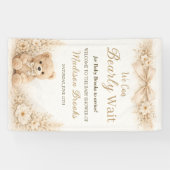 Bearly Wait Neutral Teddy Bear Baby Shower Boho Banner (Horizontal)