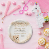 Bearly Wait Neutral Teddy Bear Baby Shower Boho Pappteller (Party)