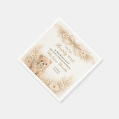Bearly Wait Neutral Teddy Bear Baby Shower Boho Serviette (Ecke)