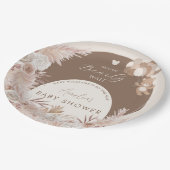 Bearly Wait Neutral Teddy Bear Boho Pampas Pappteller (Schrägansicht)