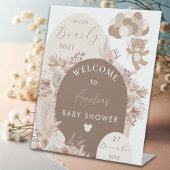 Bearly Wait Neutral Teddy Bear Boho Sockelschild