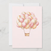Bearly Wait Pink Hot Air Ballon Babydusche Einladung (Rückseite)