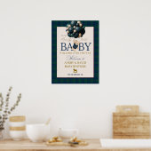 Bearly Wait Preppy Teddy Balloon Baby Shower Poster (Küche)