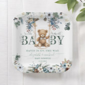 Bearly Wait Sage Greenerity Winter Baby Dusche Pappteller