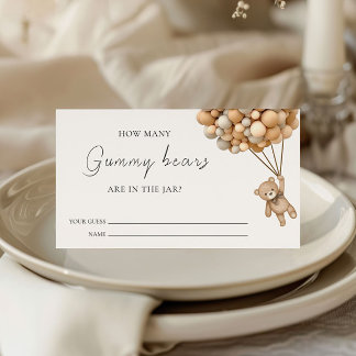 Bearly Wait Teddy Balloon Guess Game Begleitkarte