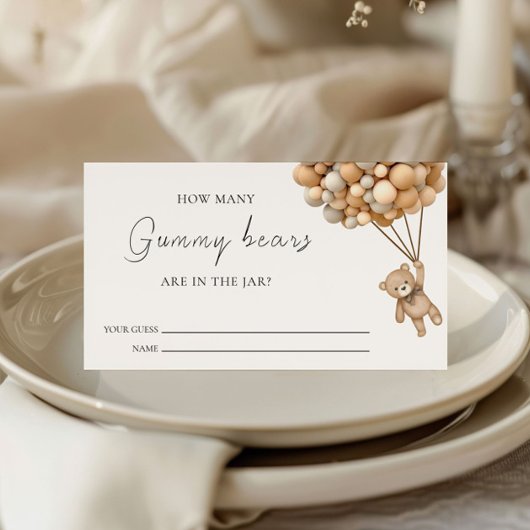 Bearly Wait Teddy Balloon Guess Game Begleitkarte