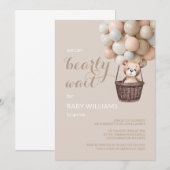 Bearly Wait Teddy Balloons Girl Baby Dusche Einladung (Vorne/Hinten)