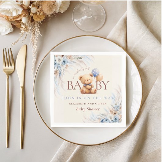 Bearly Wait Teddy Bär Baby Shower Tischdesign Serviette