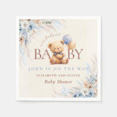 Bearly Wait Teddy Bär Baby Shower Tischdesign Serviette (Vorderseite)