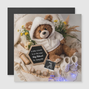 Bearly Wait Teddy Bär Schwangerschafts-Ankündigung Magnetkarte