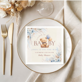 Bearly Wait Teddy Bear Baby Shower Table Design Serviette