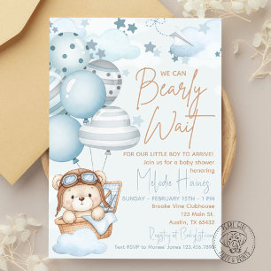 Bearly Wait Teddy Bear Babyparty Einladung