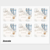 Bearly Wait Teddy Bear First Library Buchzeichen Quadratischer Aufkleber (Blatt)