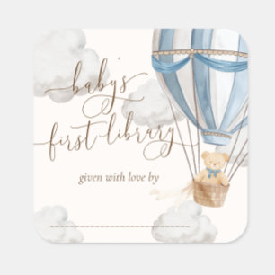 Bearly Wait Teddy Bear Für das Bibliotheks-Exlibri Quadratischer Aufkleber