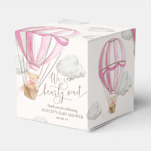 Bearly Wait Teddy Bear Hot Air Ballon Babydusche Geschenkschachtel (Rückseite)
