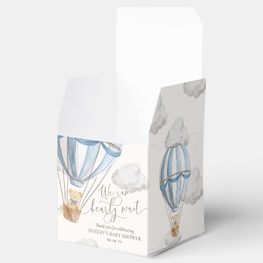 Bearly Wait Teddy Bear Hot Air Ballon Babydusche Geschenkschachtel (Geöffnet)
