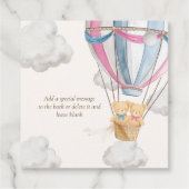 Bearly Wait Teddy Bear Thank You Twins Baby Shower Geschenkanhänger (Rückseite)