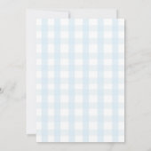 Bearly Wait Teddy Bow Blue Gingham Baby Shower Einladung (Rückseite)