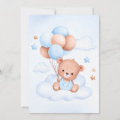 Bearly Wait Watercolor Baby Boy Baby Dusche Einladung (Rückseite)