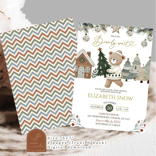 Bearly Wait Weihnachtsdusche Einladung