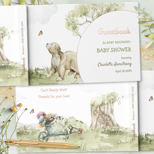 Bearly Wait Woodland Baby Dusche Gästebuch