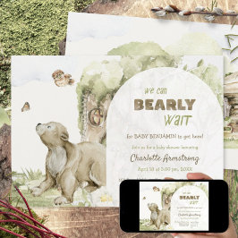 Bearly Wait Woodland Bear Baby Shower Einladung